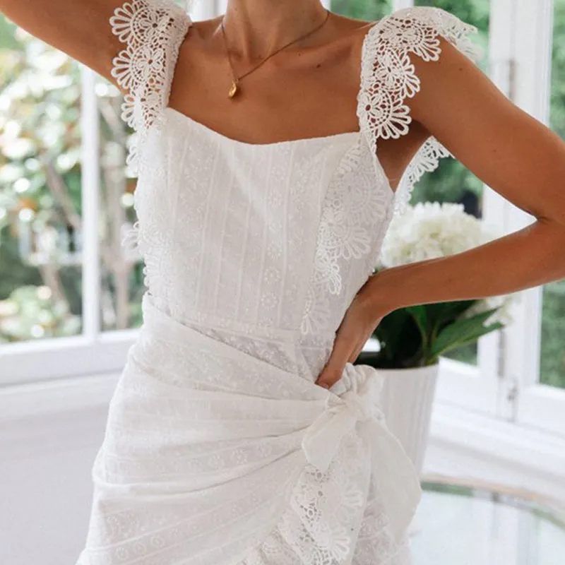 Women's Summer Lace Sleeveless Sheath Short Dress