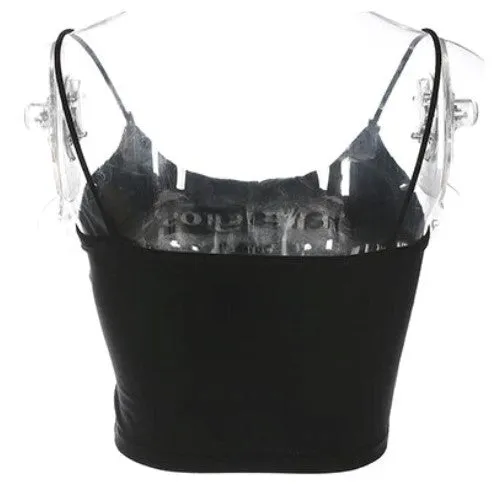 Women's Summer Letter Printed Slim Crop Top