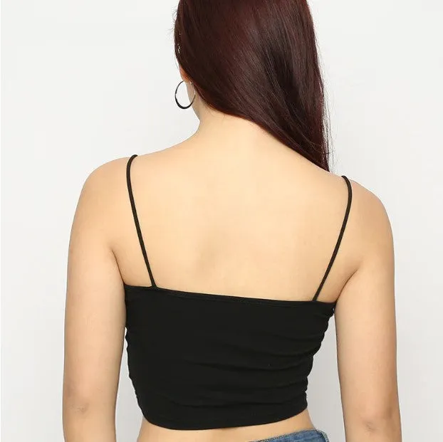 Women's Summer Letter Printed Slim Crop Top