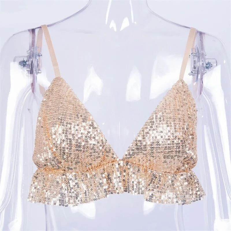 Women's Summer Sequin Bralette Top