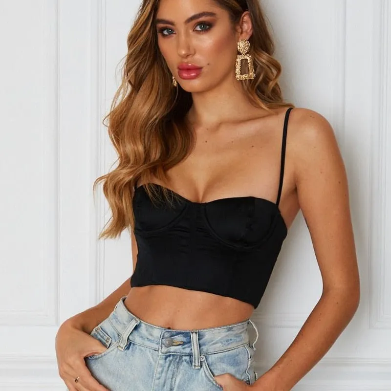 Women's Summer Sleeveless Slim Crop Bralette Top