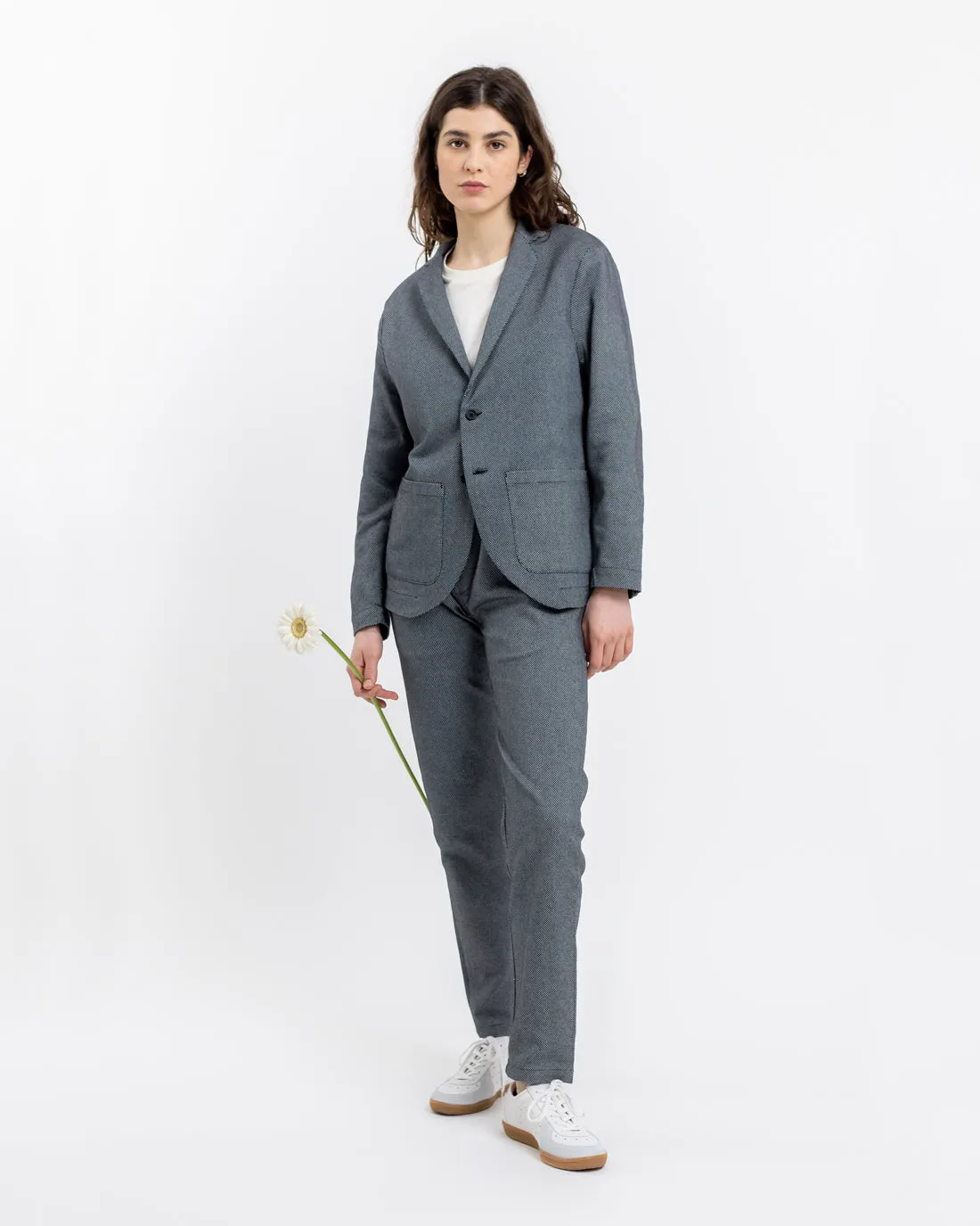 Workwear Blazer aus Bio Twill Schwarz Kariert