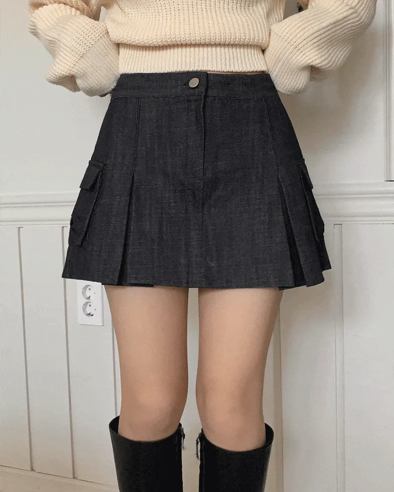 Y2K Denim Cargo Skirts