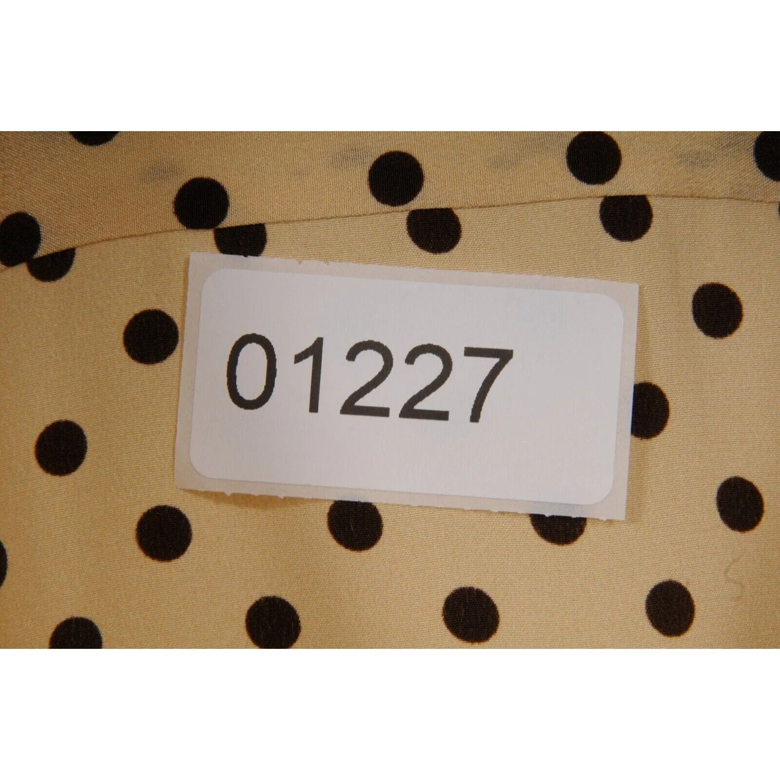 Yellow Brown Polka Dot Button Down Silk Shirt