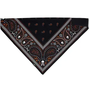 ZANheadgear® Classic Multifunctional Bandana 50  UV Protection, Black w/Paisley Pattern