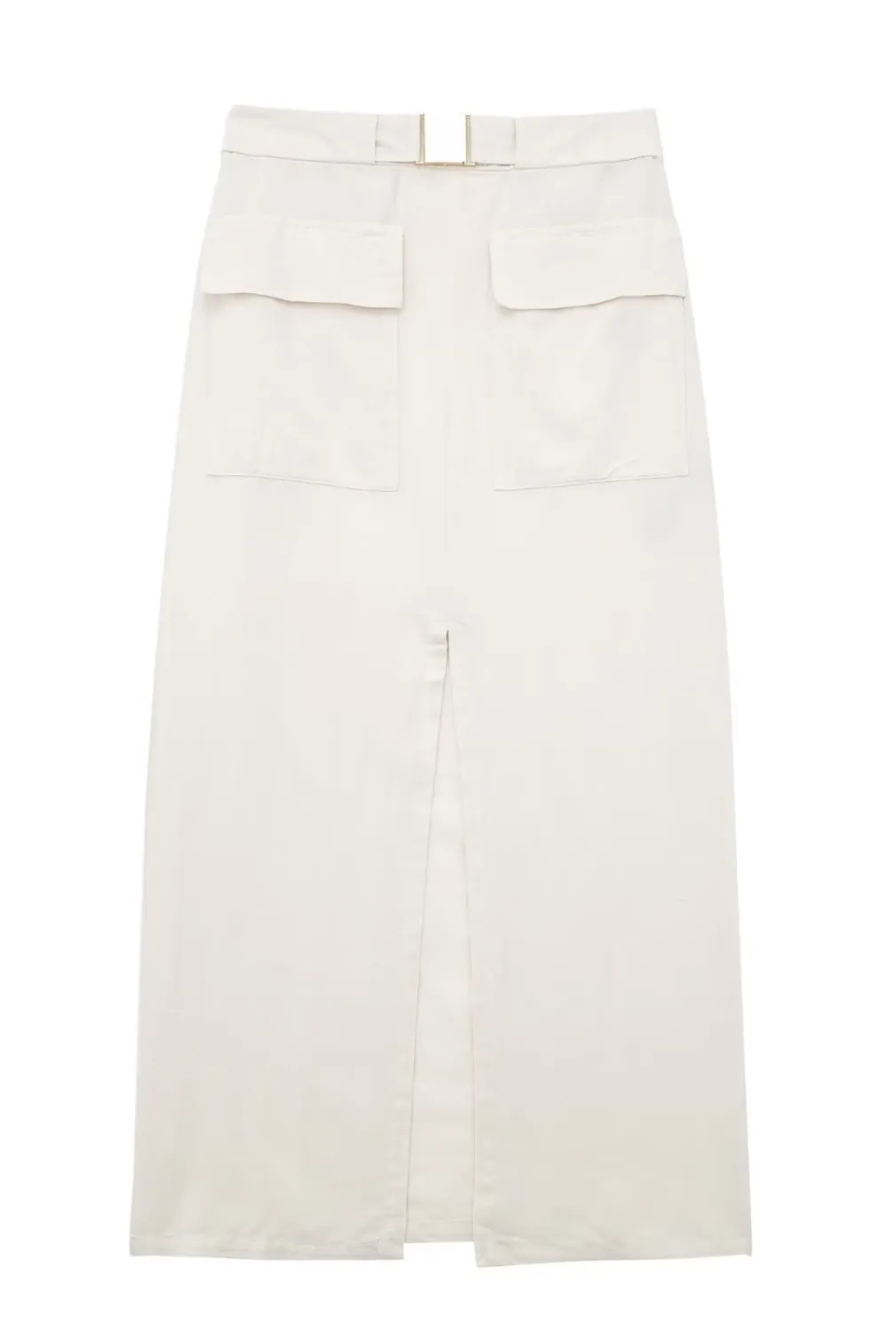 'Zoe' Linen Blend Cargo Midi Skirt